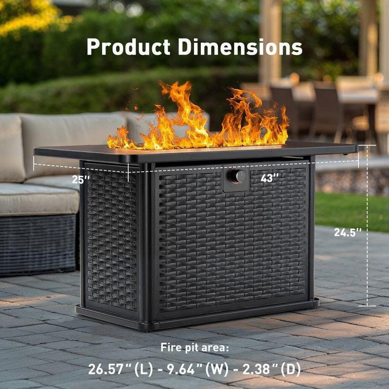 Siyah Paslanmaz Çelik Kapaklı ve Lav Taşlı Elektrikli Şömine - 110 cm - 183818