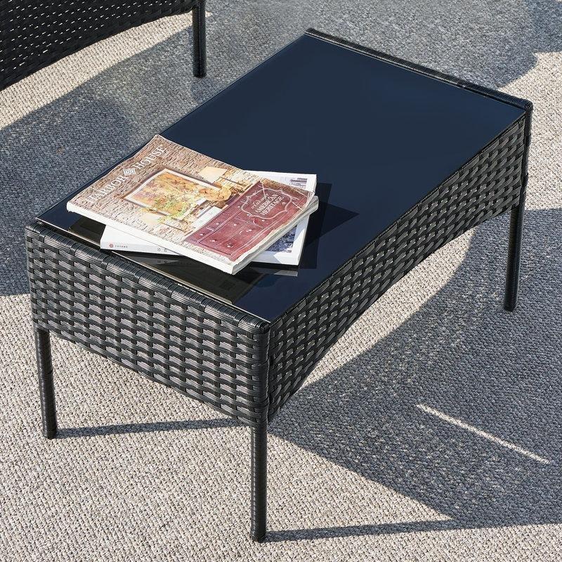 Siyah PE Rattan 4 Kişilik Minderli Bahçe Takımı - 209765