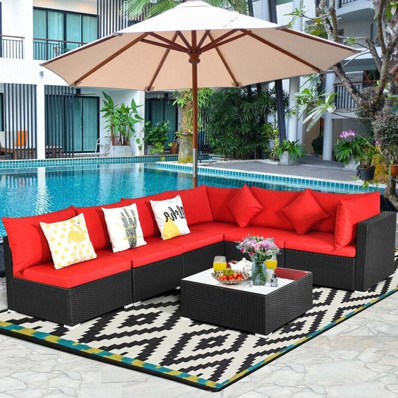 Siyah PE Rattan Modüler 6 Kişilik Minderli Bahçe Takımı - 210494