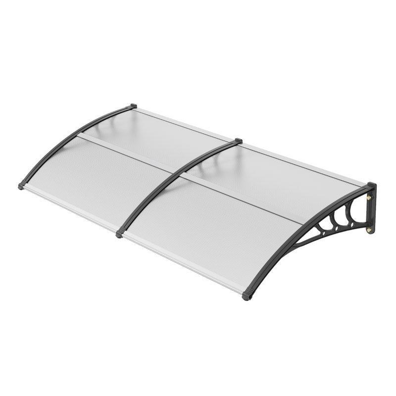 Siyah Polikarbon ve Alüminyum UPF 50+ Güneş Korumalı Kapı Üstü Sundurma - 199x97 cm - 165931
