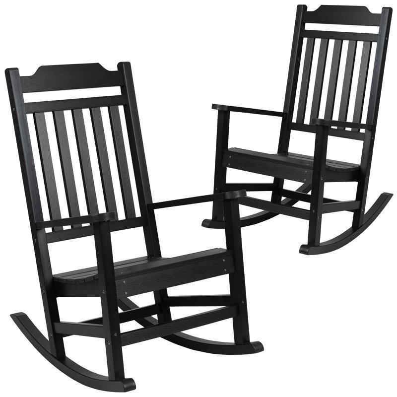 Siyah Polistiren 2li Set Dış Mekan Sallanan Sandalye - 218945