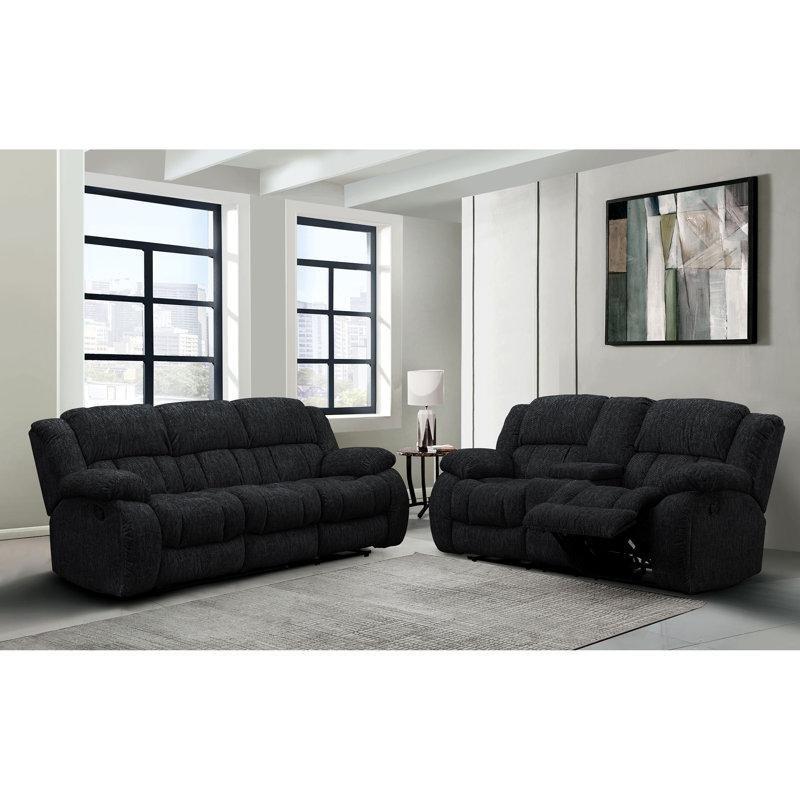 Siyah Polyester Konsollu Yatar Mekanizmalı İkili Koltuk - 181 cm - 206931