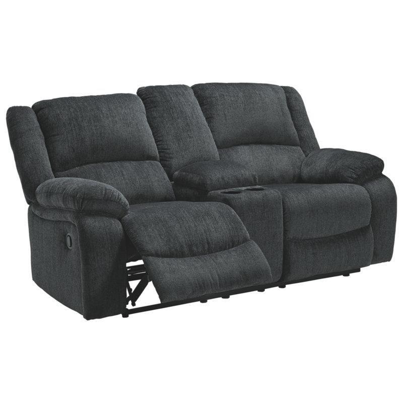 Siyah Polyester Konsollu Yatar Mekanizmalı İkili Koltuk - 199 cm - 205365