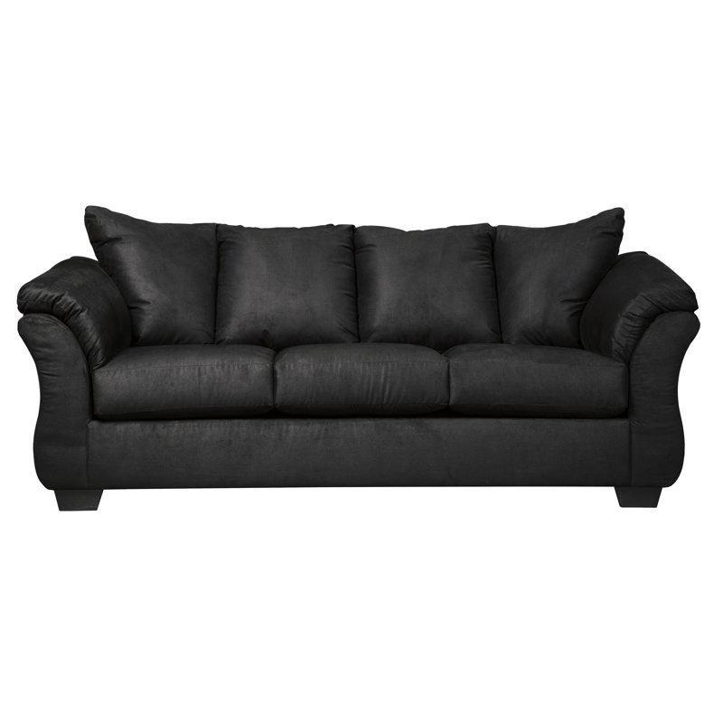 Siyah Polyester Kumaş Yastık Kollu 3 Kişilik Koltuk - 194956