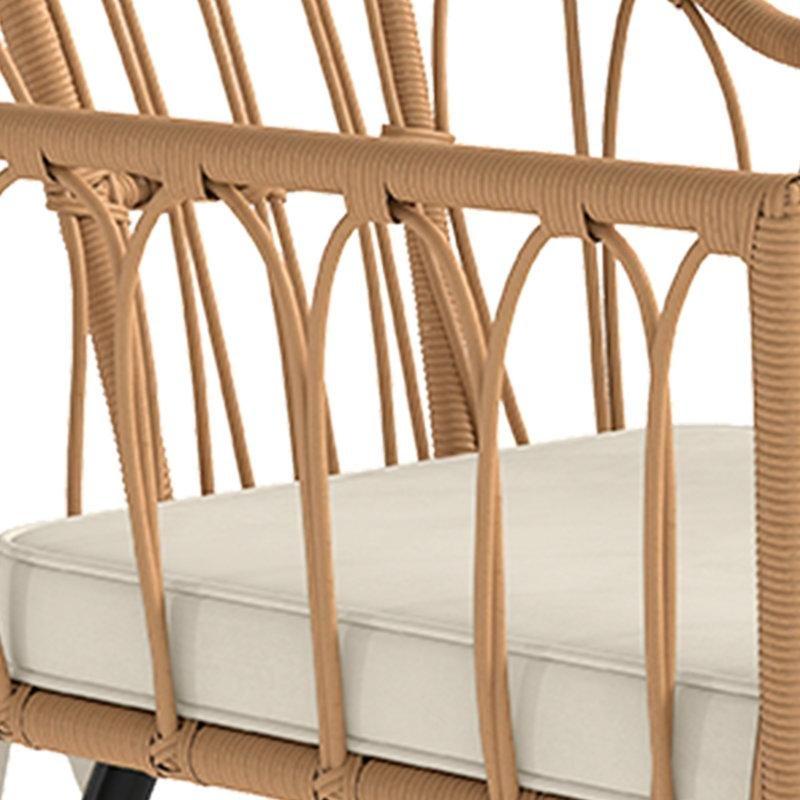 Siyah Rattan Metal Minderli 4 Kişilik Yuvarlak Bahçe Masa Takımı - 213479