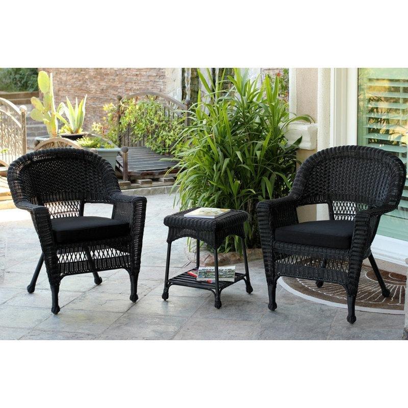 Siyah Rattan Minderli 2 Kişilik Bahçe Takımı - 211158