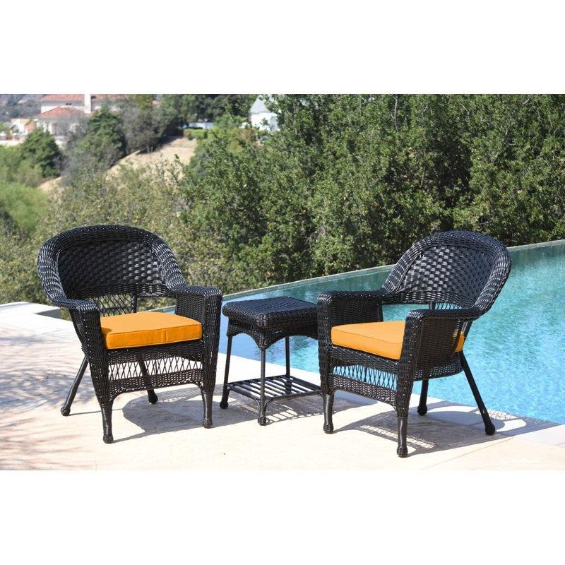 Siyah Rattan Minderli 2 Kişilik Bahçe Takımı - 211158