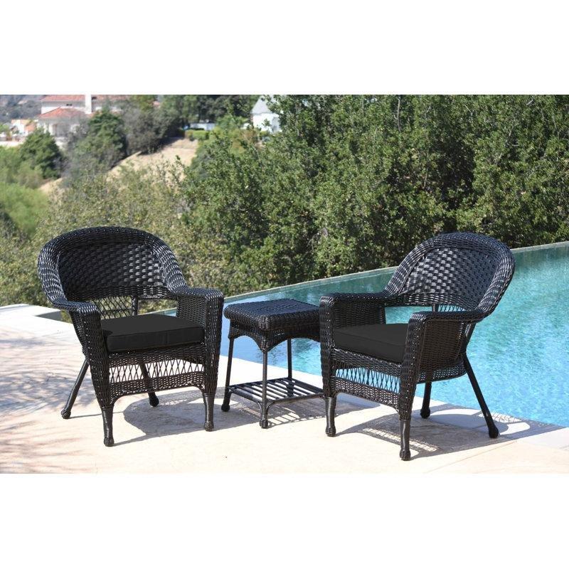 Siyah Rattan Minderli 2 Kişilik Bahçe Takımı - 211158