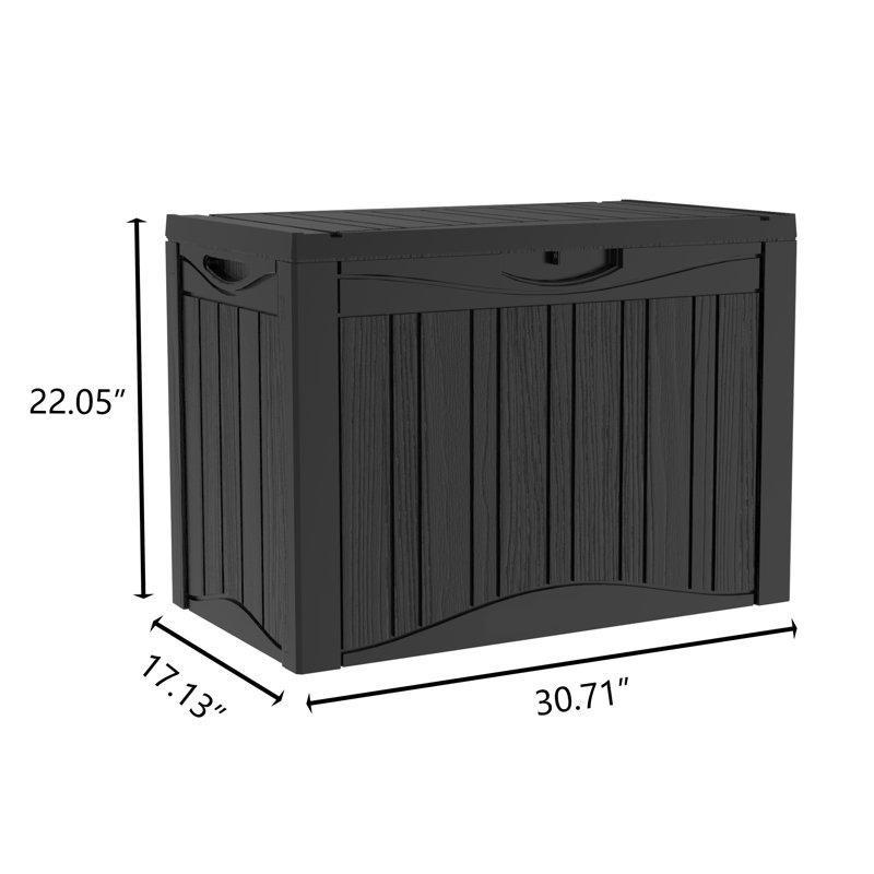 Siyah Reçine Suya Dayanıklı Kilitlenebilir Oturaklı Bahçe Dolabı - 79x44x57 cm - 163501