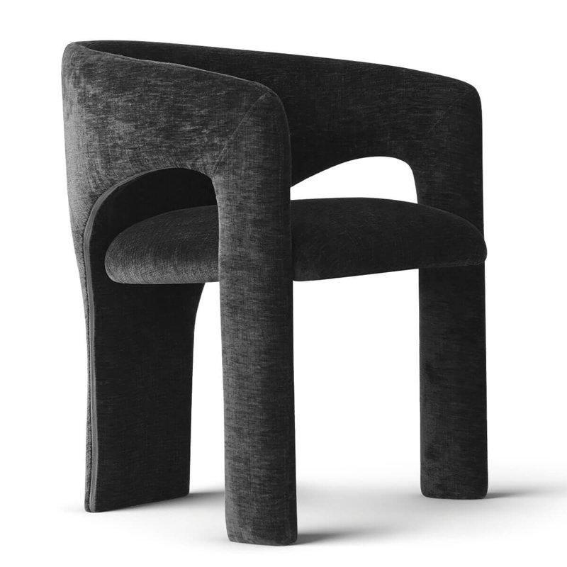 Siyah Şönil Kumaş Sırtlıklı Kolçaklı Makyaj Masası Pufu - 70x49 cm - 233473
