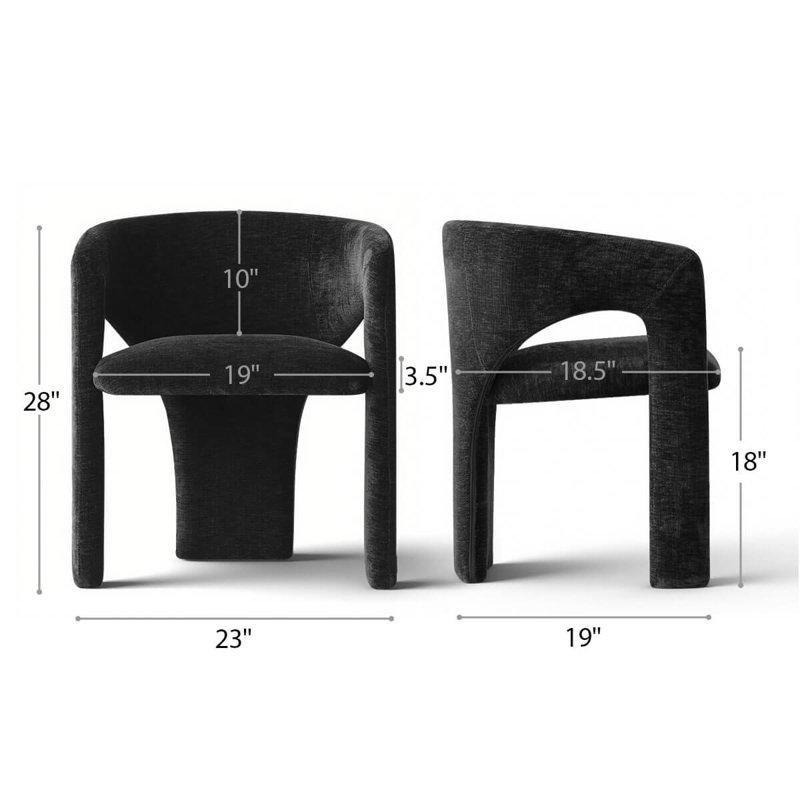Siyah Şönil Kumaş Sırtlıklı Kolçaklı Makyaj Masası Pufu - 70x49 cm - 233473