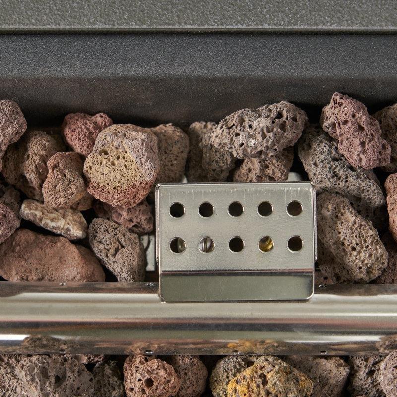 Siyah Toz Boyalı Demir Dikdörtgen Dış Mekan Portatif Elektrikli Şömine - 122x39 cm - 183924