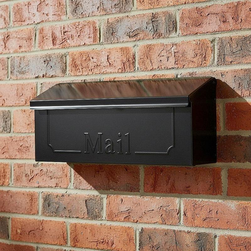 Siyah Toz Boyalı Galvanizli Çelik Gömme Tip Posta Kutusu - 39x16 cm - 165802