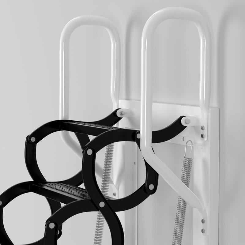 Siyah ve Beyaz Alüminyum Katlanır Teleskopik 12 Basamaklı Çatı Merdiveni - 300 cm - 170858