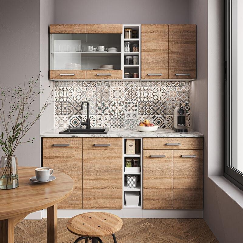 Sonoma Beyaz Suntalam Modüler Tezgahsız Mutfak Modeli - 160 cm - 186231