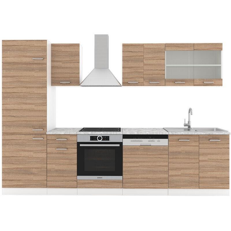 Sonoma Beyaz Suntalam Modüler Tezgahsız Mutfak Modelleri - 300 cm - 186080