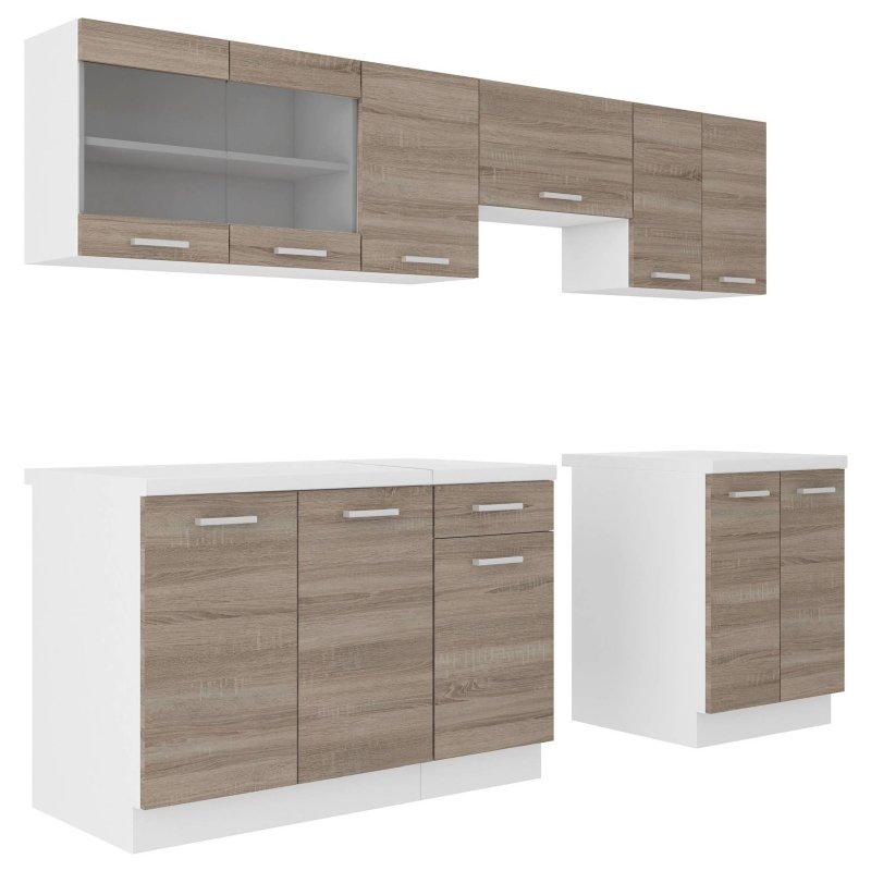 Sonoma Meşe Beyaz Suntalam Modüler 7 Parça Mutfak Modeli - 240 cm - 185408