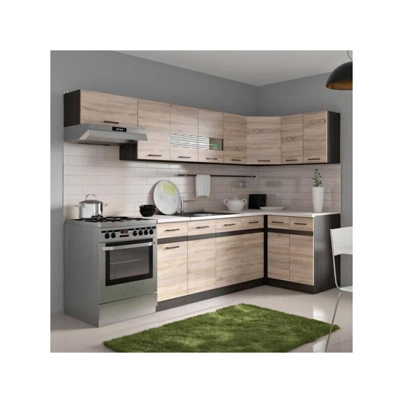 Sonoma Meşe Melamin Yönü Değiştirilebilir Köşe Mutfak Modeli - 340 cm - 186154