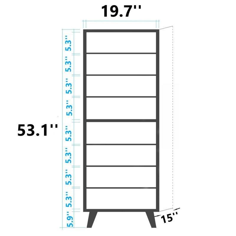 Sonoma Meşe Rengi Gürgen Ayaklı Metal ve Halat Kulplu Ayakkabılık Dolabı - 50x135x38 cm - 227480