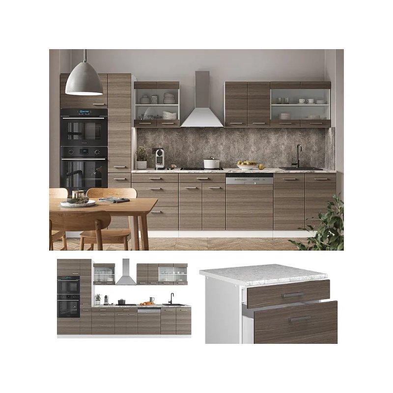 Sonoma Meşe ve Beyaz Ahşap Mutfak Modeli - 350x60x82 cm - 186499