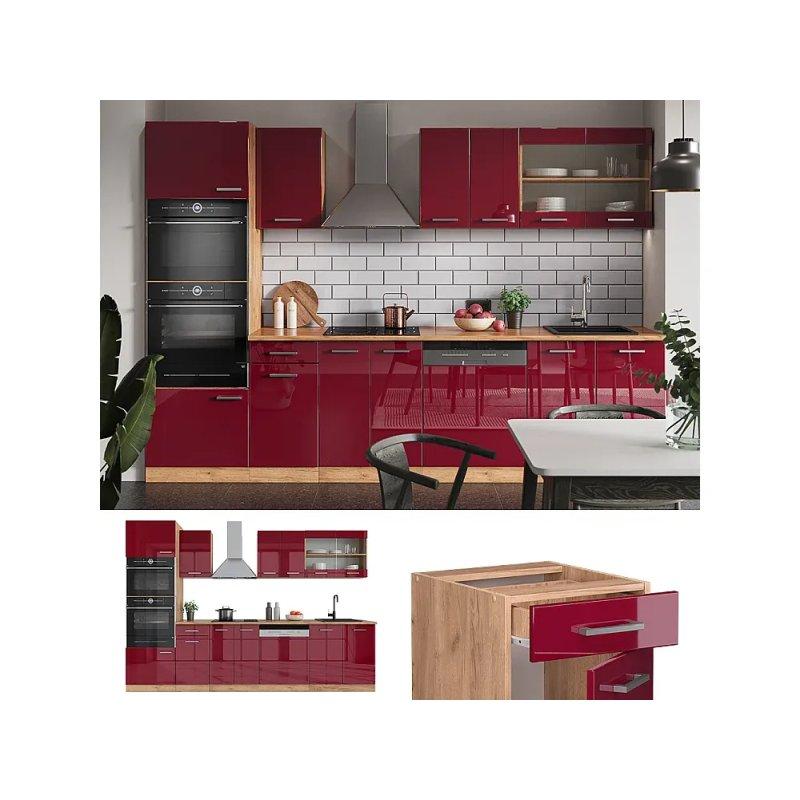 Sonoma Meşe ve Gold Meşe Rengi Ahşap Mutfak Modeli - 300x60x82 cm - 186430