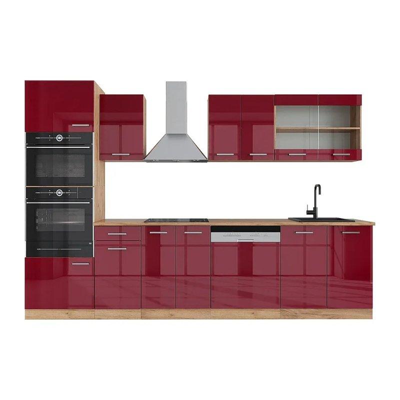 Sonoma Meşe ve Gold Meşe Rengi Ahşap Mutfak Modeli - 300x60x82 cm - 186430