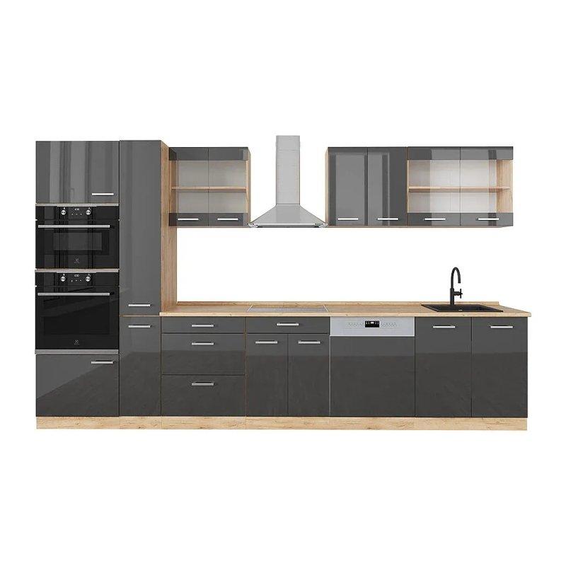 Sonoma Meşe ve Gold Meşe Rengi Ahşap Mutfak Modeli - 350 cm - 186370