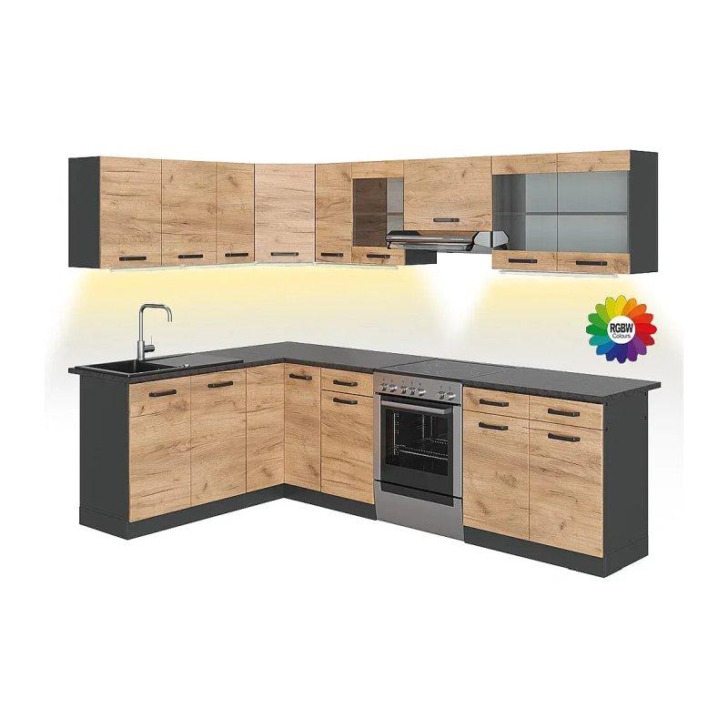Sonoma Meşesi ve Beyaz Köşe Mutfak Modeli - 270x60x82 cm - 186505