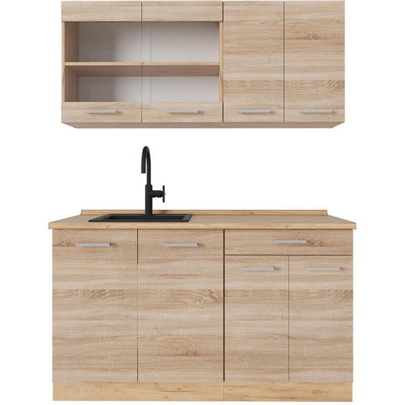 Sonoma ve Gold Meşe Suntalam Modüler Mutfak Dolap Seti - 140 cm - 186050
