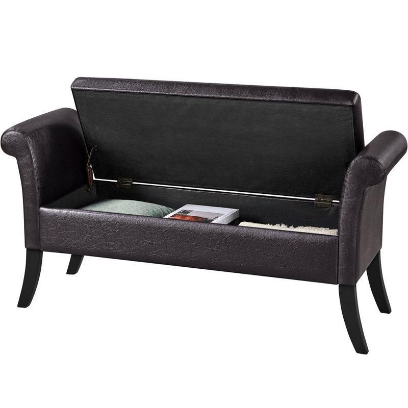 Suni Deri Ahşap Sandıklı Kapitoneli Kollu Bench - 133 cm - 164491