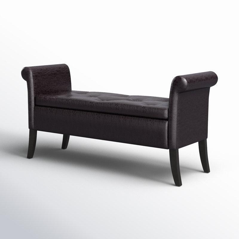 Suni Deri Ahşap Sandıklı Kapitoneli Kollu Bench - 133 cm - 164491