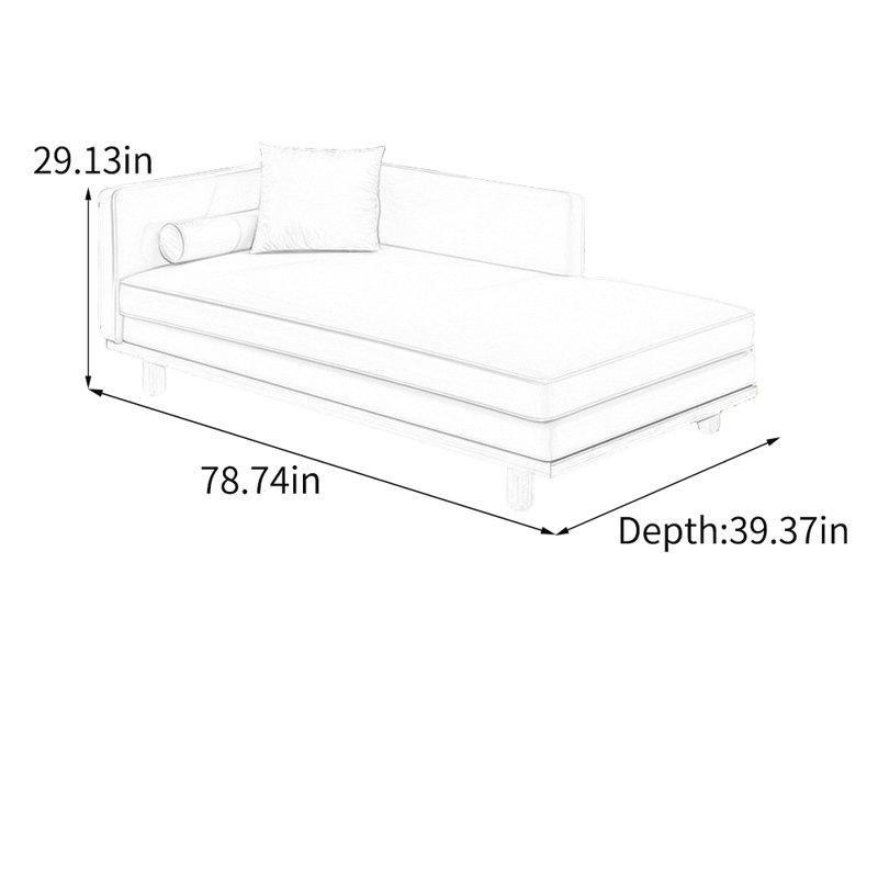 Suni Deri Döşemeli Masif Ahşap Geniş Kolçaklı Josephine Koltuk - 100x200 cm - 190003