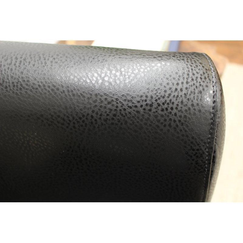 Suni Deri Döşemeli Siyah Konik Ayaklı Fıçı Tasarım Tekli Koltuk - 204338