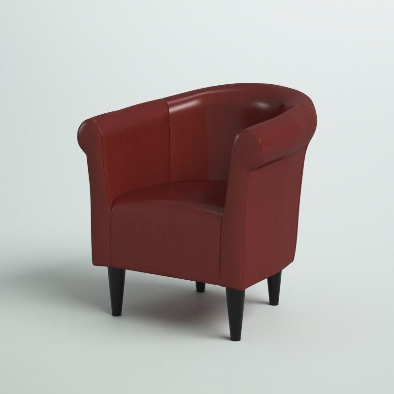 Suni Deri Döşemeli Yuvarlak Kollu Varil Tekli Koltuk - 203734