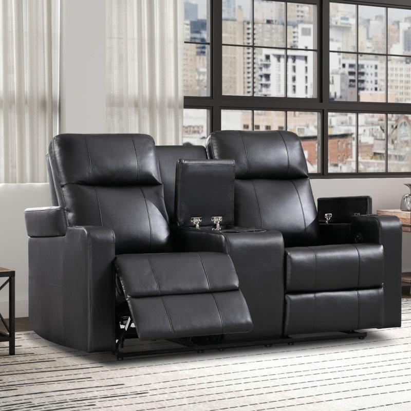 Suni Deri Elektrikli Dinlenme Mekanizmalı İkili Koltuk - 179 cm - 207811