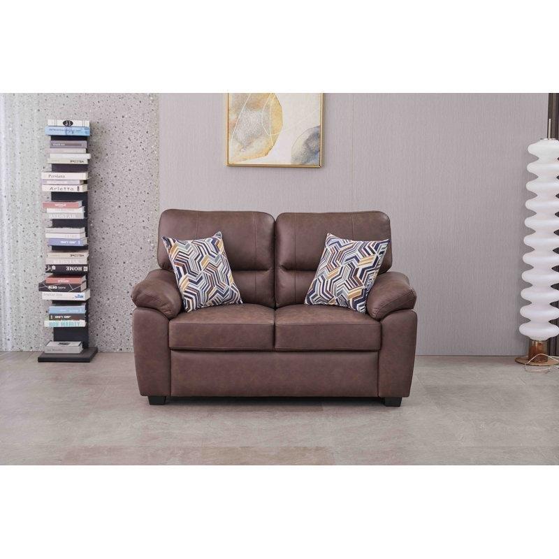 Suni Deri Kapitoneli İkili Koltuk - 150 cm - 206074