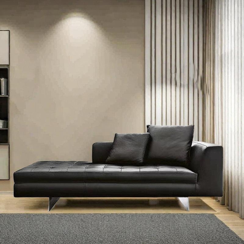 Suni Deri Masif Ahşap Minimalist Tasarım Josephine Koltuk - 160x80 cm - 190519