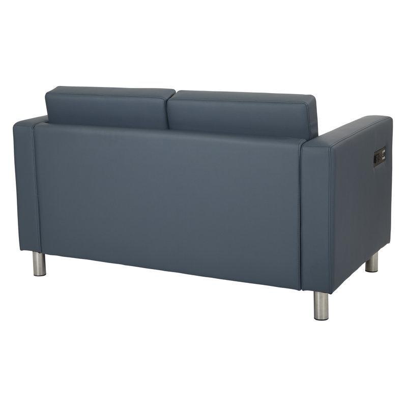 Suni Deri Metal Ayaklı Kırlentli İkili Koltuk - 129 cm - 207999