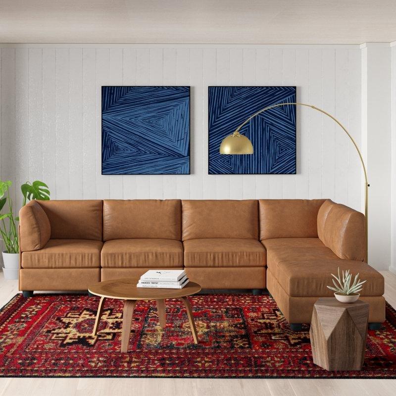 Suni Deri Modüler Yönü Değiştirilebilir Puflu L Köşe Koltuk Takımı - 229x153 cm - 192954