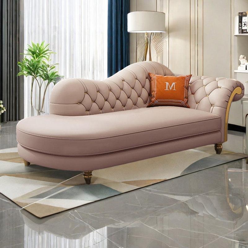 Suni Deri Paslanmaz Çelik Ayaklı Tek Kollu Josephine Koltuk - 180x80x95 cm - 190391