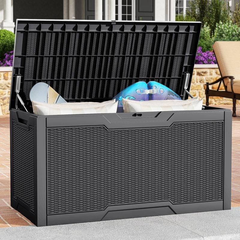 Suya Dayanıklı Reçine Kilitli ve Oturaklı Bahçe Dolabı - 379 L - 163432