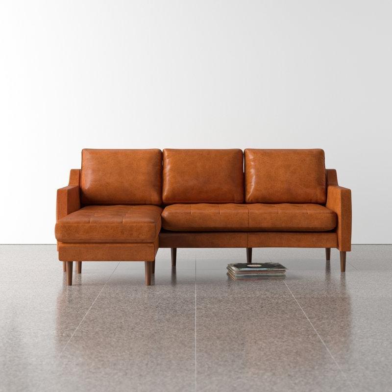 Taba Hakiki Deri Yönü Değiştirilebilir Kapitoneli L Köşe Koltuk Takımı - 219x157 cm - 192625