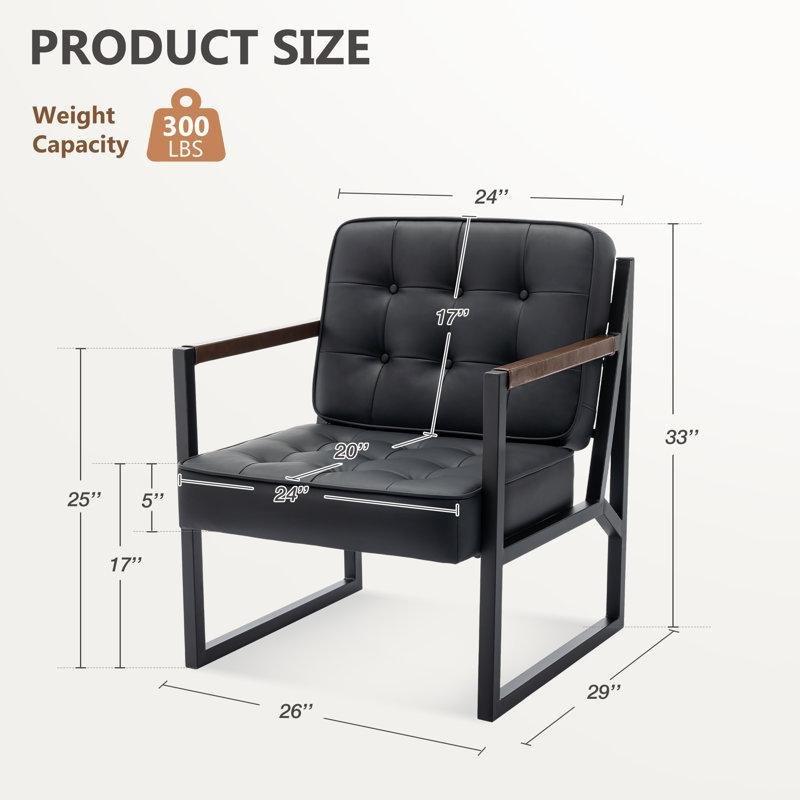 Taba Suni Deri Metal İskeletli Kapitoneli Tekli Koltuk - 202650