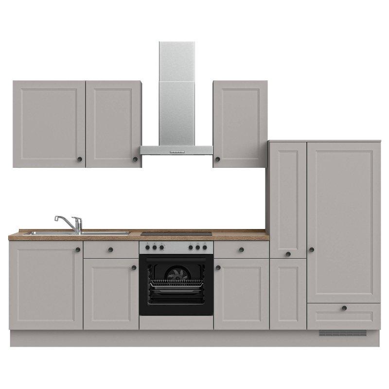 Taş Grisi Folyo Kaplı Beko Beyaz Eşyalı Frenli Hazır Mutfak - 300 cm - 185648