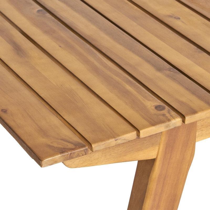 Teak Masif Akasya Ağacı Minderli Dikdörtgen 6 Kişilik Bahçe Masa Takımı - 174x96 cm - 215065