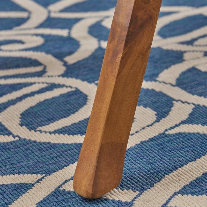 Teak Rengi Akasya Ahşap Minderli 4 Kişilik Kare Bahçe Masa Takımı - 83x83 cm - 213123