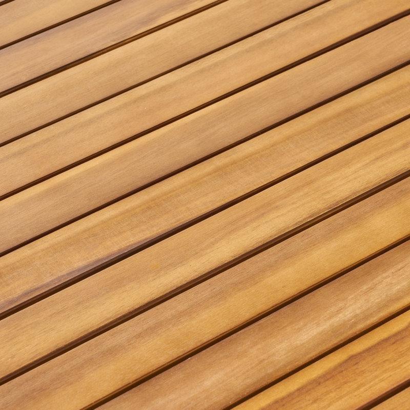 Tik Rengi Akasya Ağacı Sentetik Rattan 4 Kişilik Kare Bahçe Masa Takımı - 213648