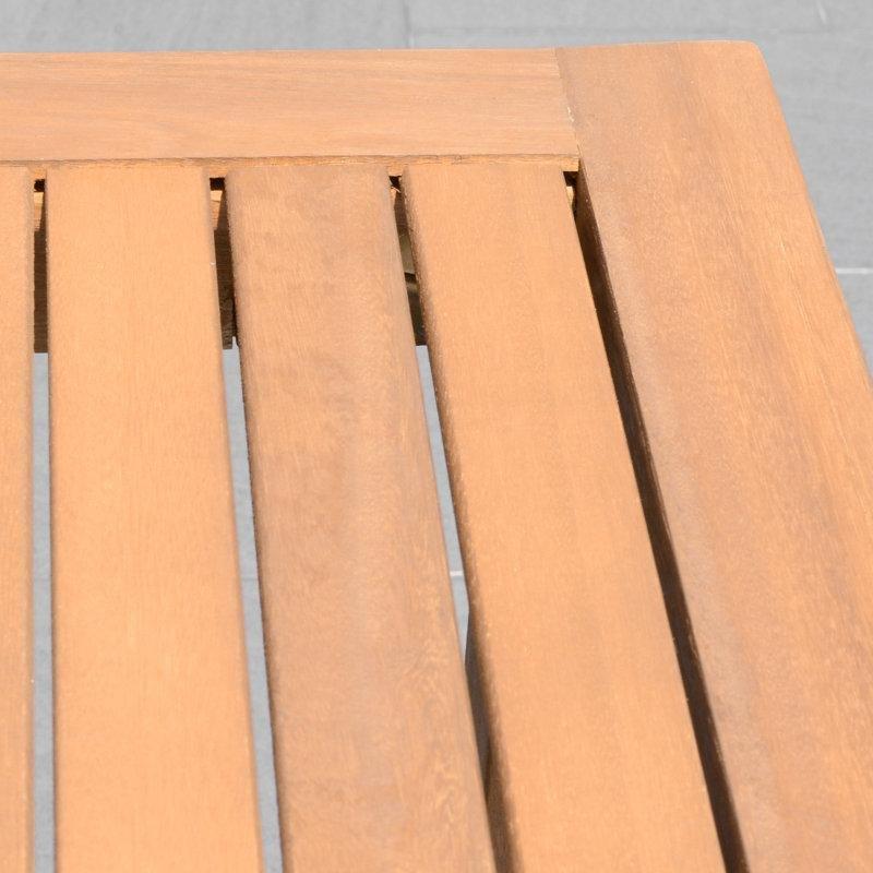Tik Rengi Masif Okaliptüs Şemsiye Delikli 8 Kişilik Bahçe Masa Takımı - 224x100 cm - 214920
