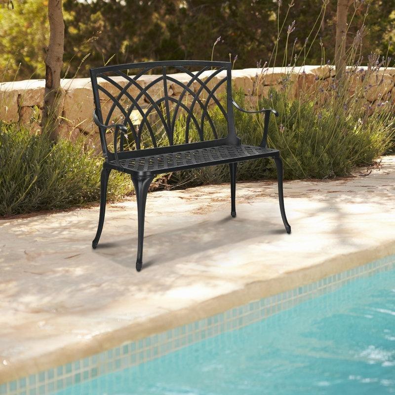 Toz Boyalı Alüminyum Kavisli Kollu Bahçe Bankı - 97 cm - 172244