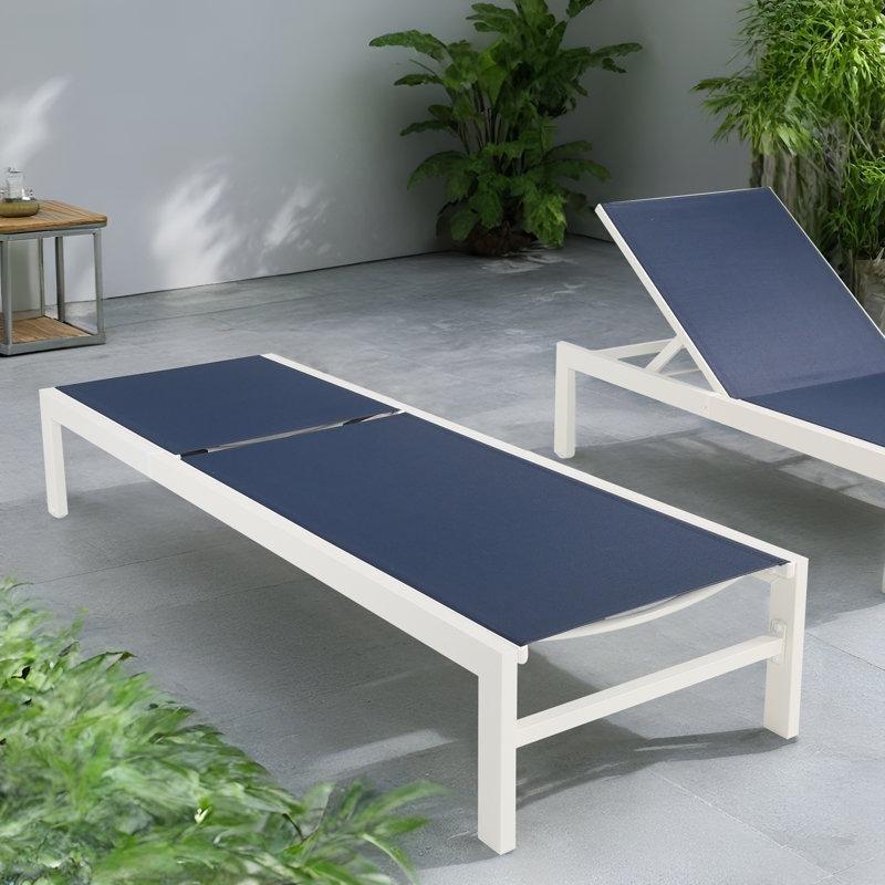 Toz Boyalı Alüminyum Tekerlekli Ayarlanabilir İkili Şezlong Seti - 196 cm - 171269